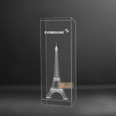 Khối pha lê 3d tháp Eiffel 3D-027