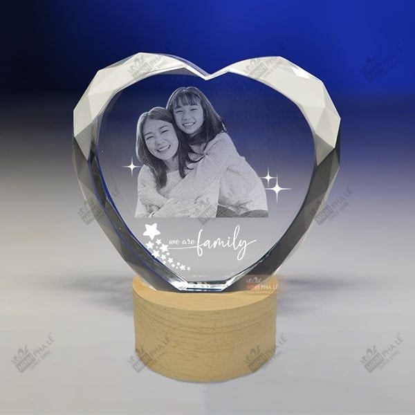 Chân dung 3d trái tim kim cương 3D-Heart (3 Size)