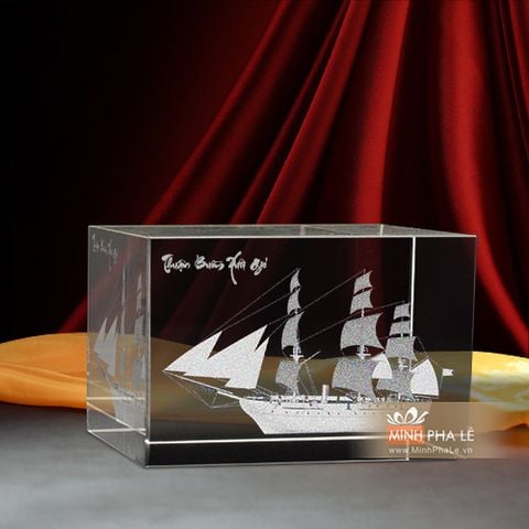 Khối pha lê 3d thuận buồm xuôi gió (3 Size)