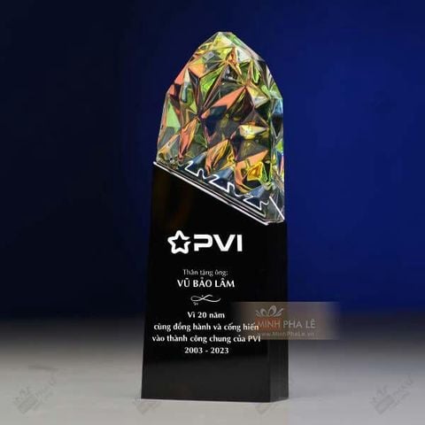 Cúp vinh danh pha lê nhiều màu CB009 (3 loại)