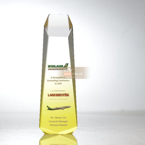 Cúp vinh danh pha lê cao cấp in đa sắc CB014
