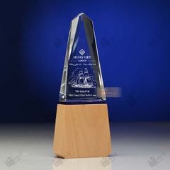 Cúp vinh danh pha lê gỗ CB021