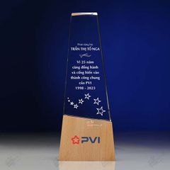 Cúp vinh danh pha lê gỗ CB023