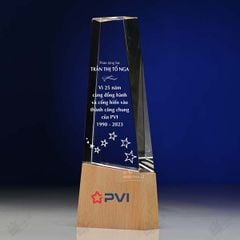 Cúp vinh danh pha lê gỗ CB023