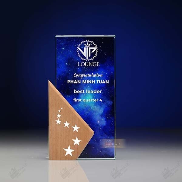 Kỷ niệm chương pha lê gỗ nhiều màu sắc VG83