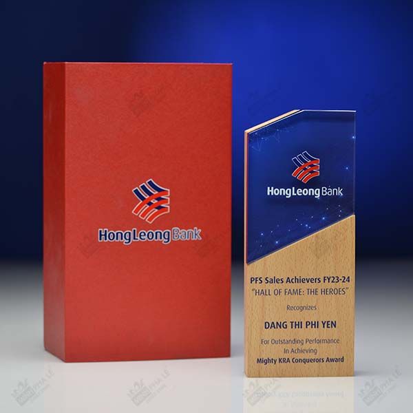Cúp pha lê gỗ nhiều màu sắc CB031