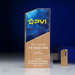Cúp pha lê gỗ nhiều màu sắc CB031