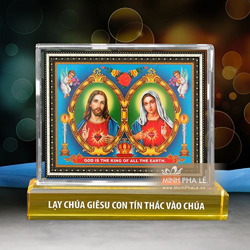 Ảnh thờ pha lê thánh tâm chúa CG006