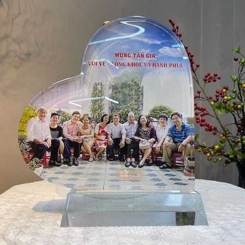 In ảnh pha lê trái tim 20cm P028