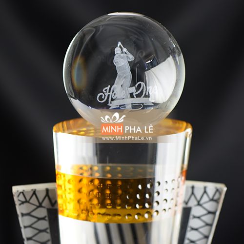 Cúp golf pha lê giải champion T022A