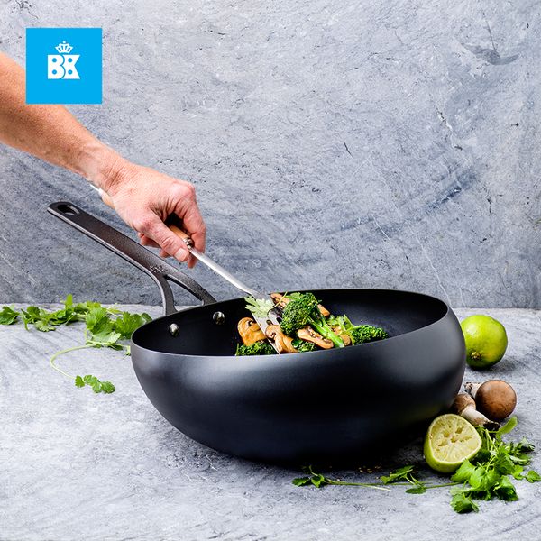 Chảo Thép Carbon lòng sâu BK Wok 30cm - Hà Lan