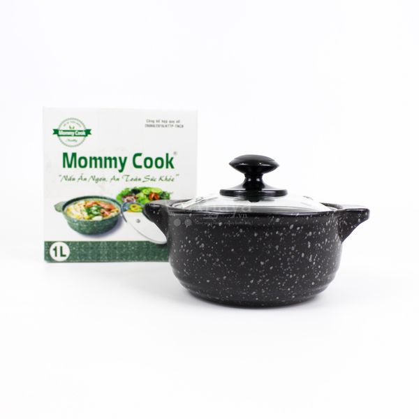 Nồi sứ vân đá hoa cương Mommy Cook - Màu Đen