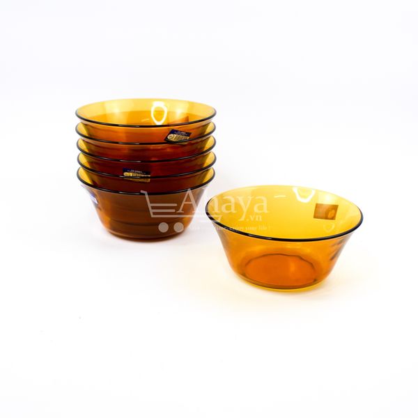 Tô thủy tinh Duralex Amber 17cm màu hổ phách - Sản xuất tại Pháp