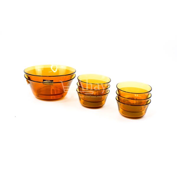Bộ bàn ăn thủy tinh 8 món Duralex Amber màu hổ phách
