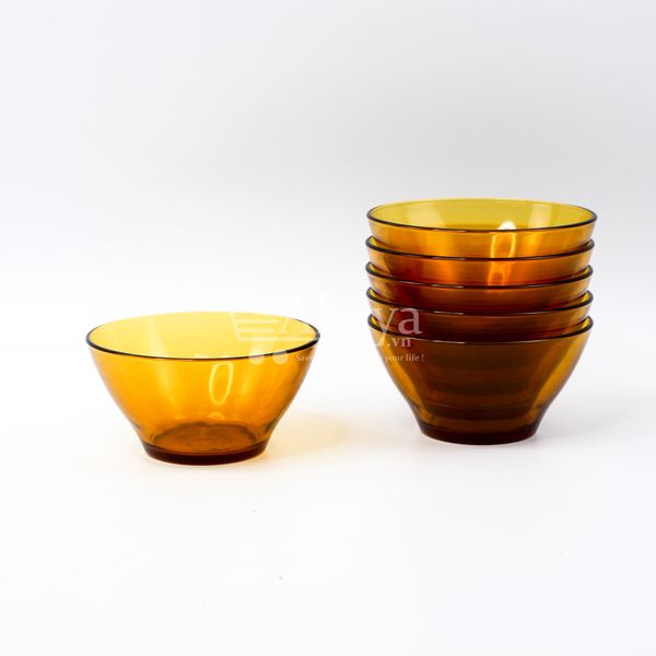 Tô thủy tinh Duralex Amber 13.6cm màu hổ phách - Sản xuất tại Pháp