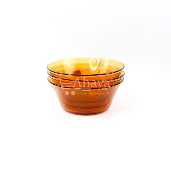 Tô thủy tinh Duralex Amber 23cm màu hổ phách - Sản xuất tại Pháp