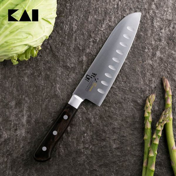 Dao KAI Seki Magoroku Benifuji Santoku hollow 16.5cm - Nhật Bản