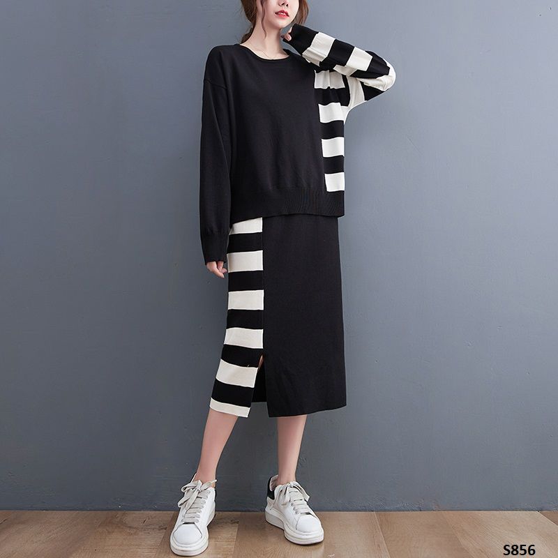 Set Chân Váy Tay Dài Màu Kem  Chouxin Fashion