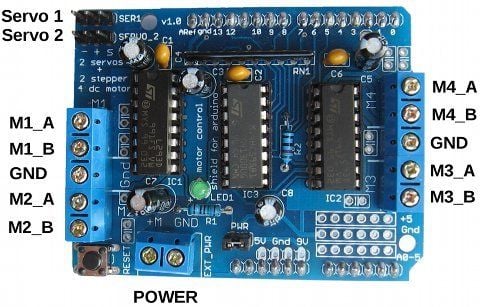 Motor Control Shield L293D Arduino