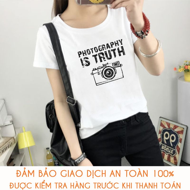 Áo thun nữ slogan kiểu Hàn Quốc Photography - M218