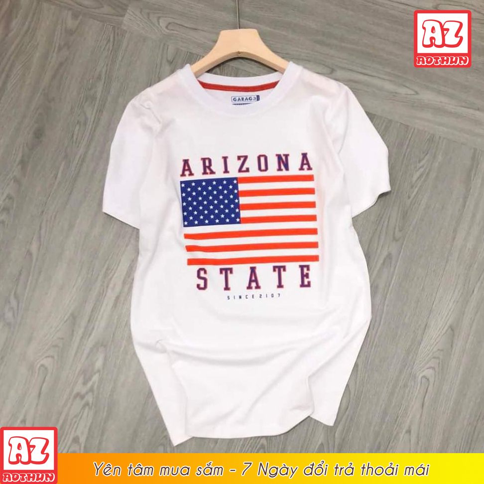 Áo thun Nam Nữ in hình cờ Mỹ Arizona State - Mẫu mới M2494