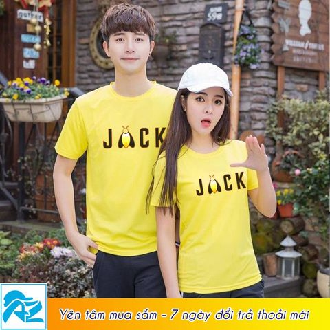  Áo thun Nam Nữ in hình Jack Đom Đóm màu vàng - Mẫu logo mới M2496 