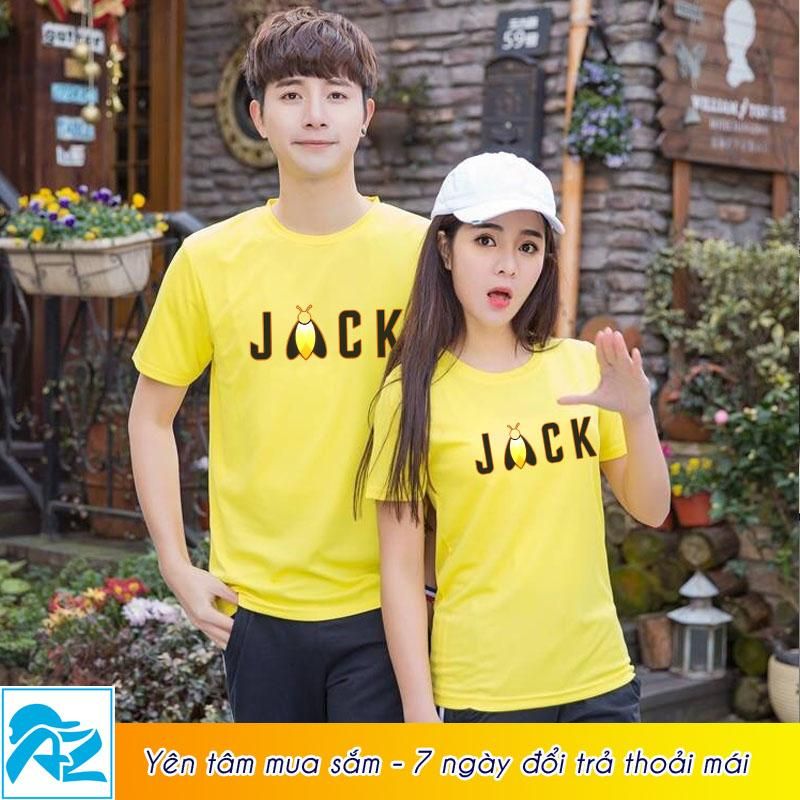 Áo thun Nam Nữ in hình Jack Đom Đóm màu vàng - Mẫu logo mới M2496