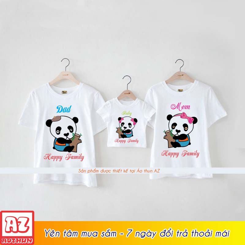 Áo thun gia đình hình gấu trúc panda dễ thương - Mẫu mới M2498