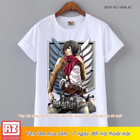  Áo thun Attack on Titan Mikasa Ackerman - Mẫu mới Cotton Thái M2606 