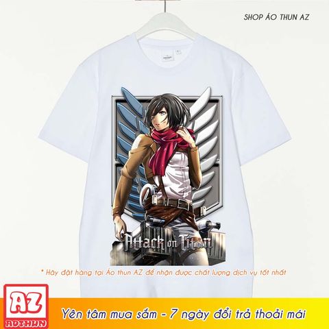  Áo thun Attack on Titan Mikasa Ackerman - Mẫu mới Cotton Thái M2606 