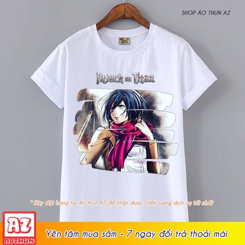  Áo thun Attack on Titan Mikasa Ackerman - Mẫu mới Cotton Thái M2607 