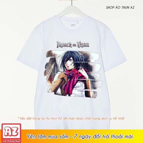  Áo thun Attack on Titan Mikasa Ackerman - Mẫu mới Cotton Thái M2607 