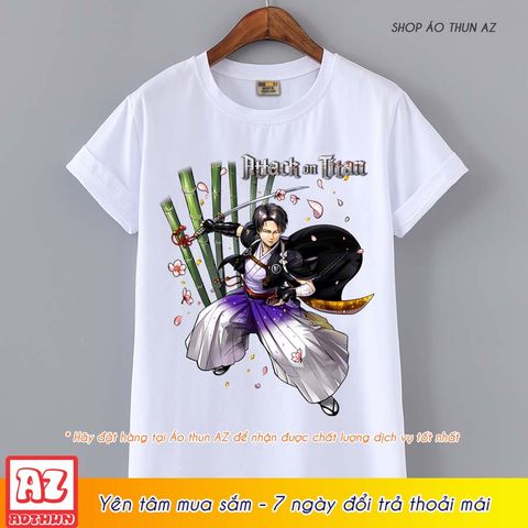  Áo thun Attack on Titan Levi Ackerman - Mẫu mới Cotton Thái M2608 