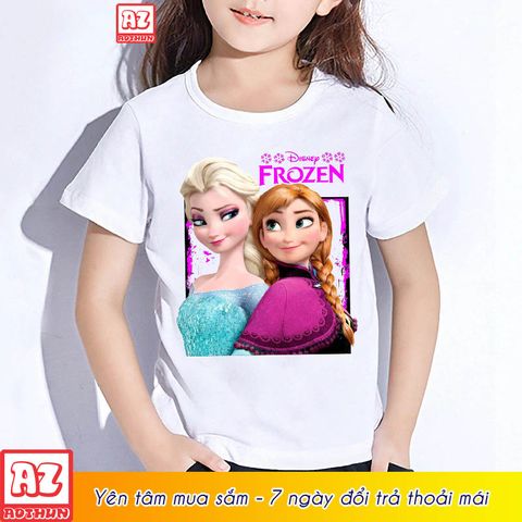  Áo thun bé gái in hình Công chúa băng giá Elsa Frozen - Áo trẻ em M2623 