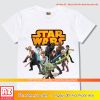 Áo thun trẻ em in hình Star War màu trắng vàng xanh biển M2627