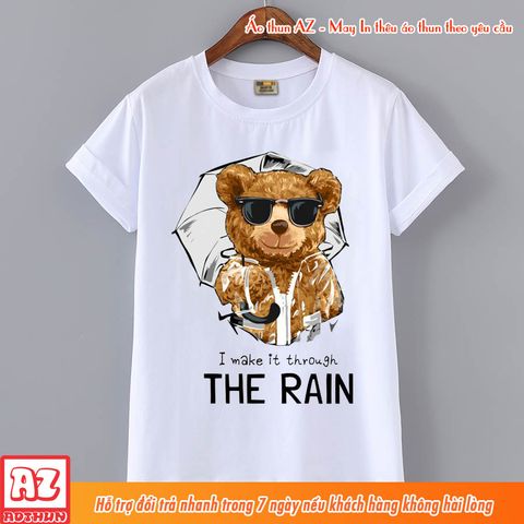  Áo thun nam nữ in hình gấu Teddy The Rain - Vải cotton thái thoáng mát M2650 