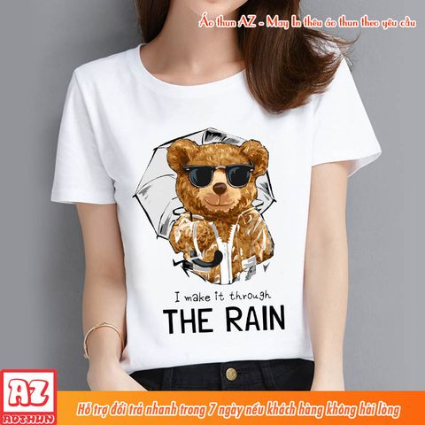  Áo thun nam nữ in hình gấu Teddy The Rain - Vải cotton thái thoáng mát M2650 