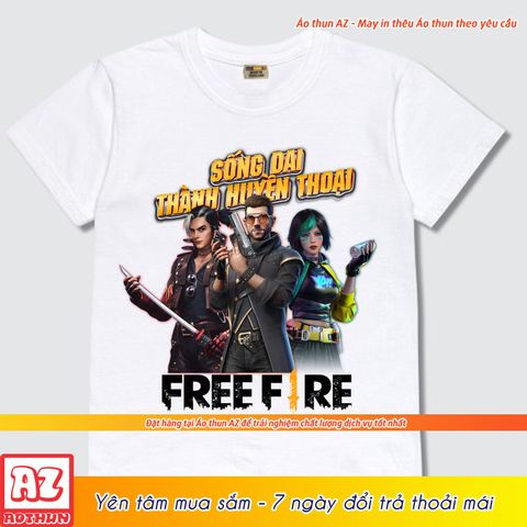  Áo thun Free Fire màu vàng trắng xanh biển Alok Hayato Steffie - Có size trẻ em M2653 