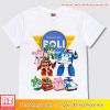 Áo thun hoạt hình trẻ em Robocar Poli Robot màu vàng xanh trắng M2663