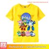 Áo thun hoạt hình trẻ em Robocar Poli Robot màu vàng xanh trắng M2663