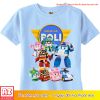 Áo thun hoạt hình trẻ em Robocar Poli Robot màu vàng xanh trắng M2663