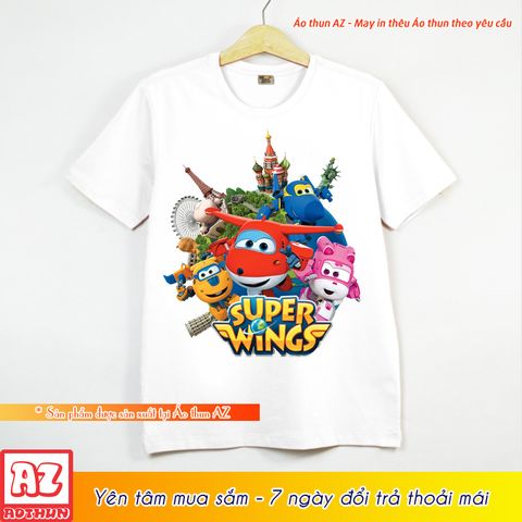  Áo thun hoạt hình trẻ em Đội bay siêu đẳng Super Wings - Áo phông bé trai bé gái M2665 