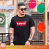 Áo thun nam Bigsize màu đen và trắng trên 100kg 5XL 6XL 7XL in logo Levis M2712