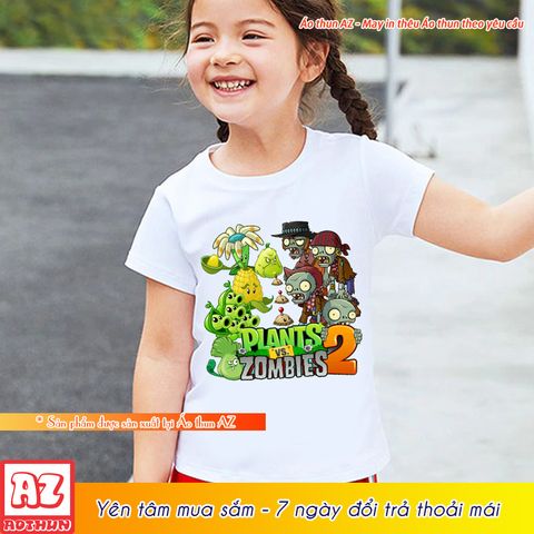  Áo thun Plant vs Zombie trẻ em - Thun Cotton Thái Mềm Mịn M2714 