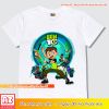 Áo thun game Ben 10 có size trẻ em - Màu trắng vàng xanh biển M2728