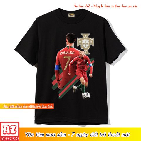  Áo thun unisex nam nữ in hình Ronaldo Bồ Đào Nha - Có Bigsize M2731 