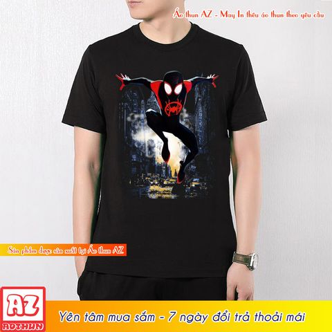  Áo thun marvel màu đen in hình người nhện spiderman M2734 