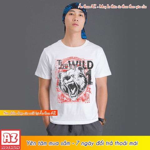  Áo thun nam in hình The Wild Gấu 3D - Vải Cotton Thái M2735 