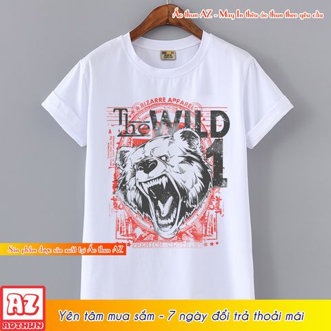  Áo thun nam in hình The Wild Gấu 3D - Vải Cotton Thái M2735 