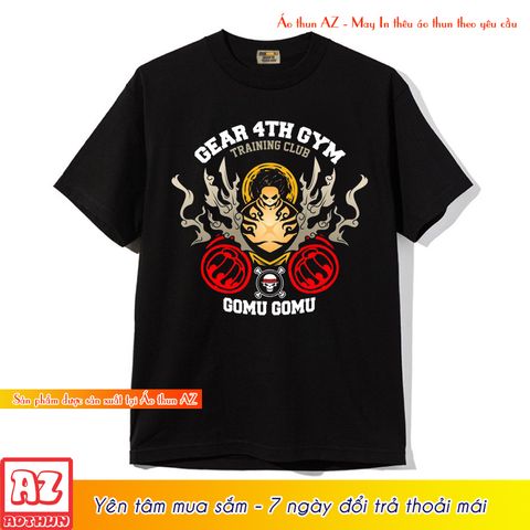  Áo thun One Piece màu đen in hình Luffy Gear 4 cực ngầu - Unisex Nam Nữ M2736 